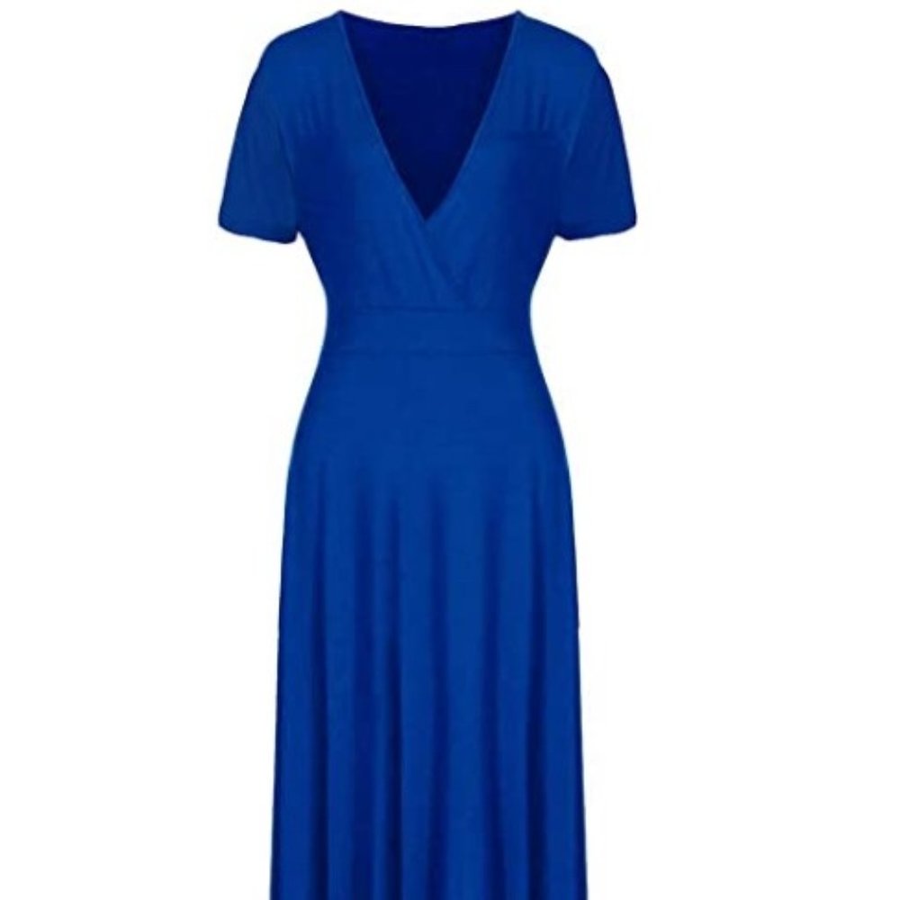 NWT Long Maxi Dress BLACK SS Size 4XL - Picture 3 of 6